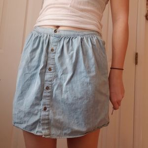 Light wash denim skirt